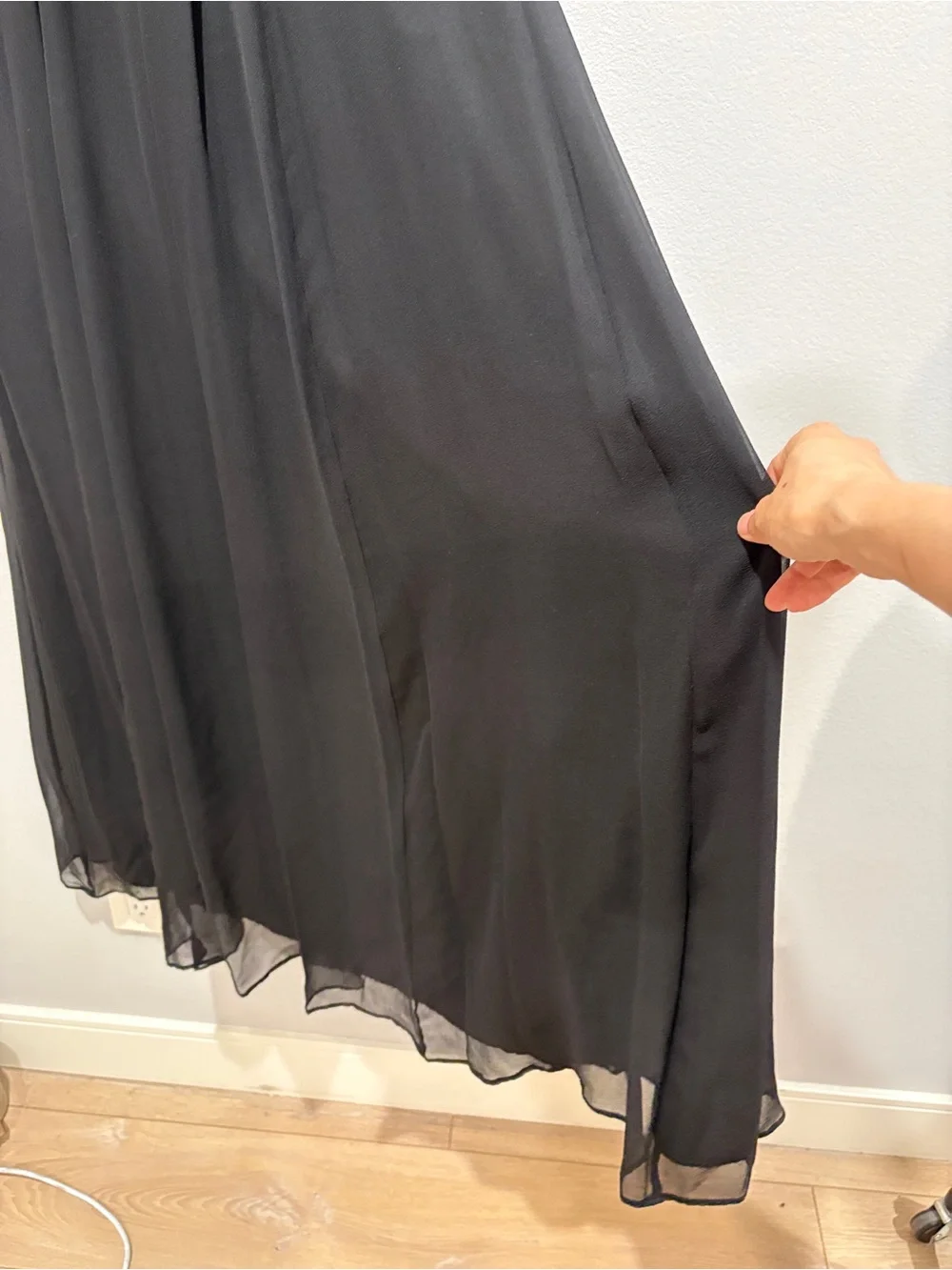 Ann Taylor Black Silk One Shoulder Maxi Dress Size 4